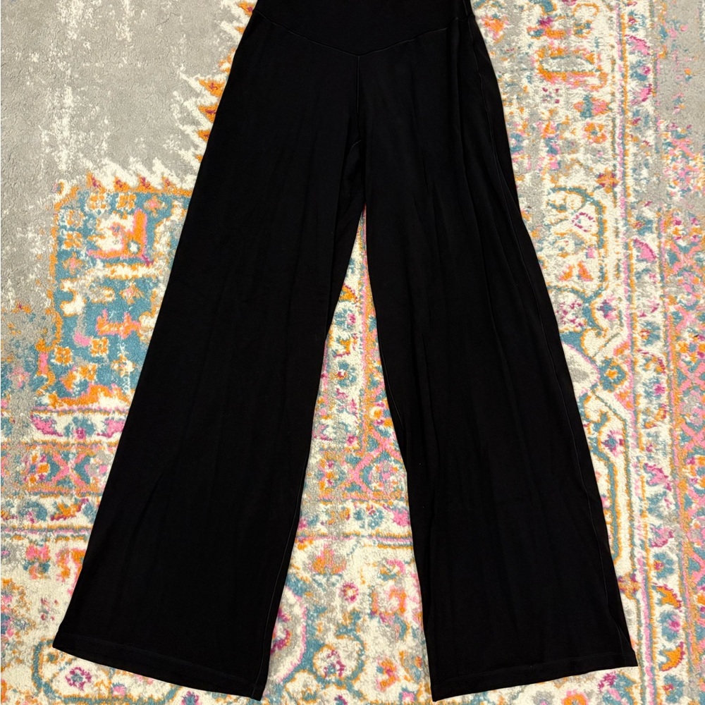 aerie Black Wide-Leg Jumpsuit Pants